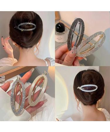 French Crystal Twist N Clip 3PCS Non Slip Hair Barrettes - Strong Clamp Jaw Claws for Women - Buy Online on GoSupps.com
