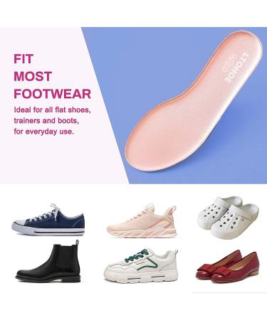 LTOHOE Memory Foam Insoles for Women - Shock Absorbing Cushion Shoe Inserts for Foot Pain Relief - Comfortable Replacement Insoles for Running, Hiking, Sneakers - 8mm Pink US 8 - Buy Online on GoSupps.com