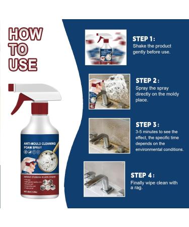 Household Wall Cleaner Mould Foam Spray Cleaner Mould Foam Spray Mould Remover for Bathroom Foam Spray Mould and Mildew Removal Spray for Kitchen and Bathroom Powerful Multi-purpose Foam Cleaner - Buy Online on GoSupps.com