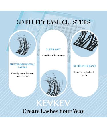 120 Pcs 3D Fluffy Eyelash Clusters - DIY Cluster Eyelash Extensions - Thin Band & Soft - Snowdrop Mix - D-10-16 - Buy Online on GoSupps.com