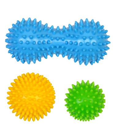 Midodo massage balls fascia ball 3 Set hedgehog ball massage hedgehog ball foot massage for reflex zones anti-stress plantar fasciitis relaxation pain relief for legs feet hands and back