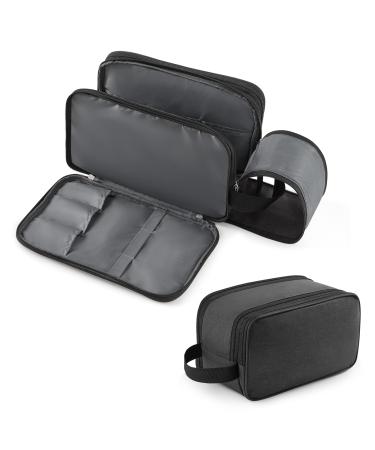 Lifewit Toiletry Bag for Men Large Travel Shaving Dopp Kit with Double Zippers Water-Resistant Bathroom & Travel Organizer for Full Size Toiletries and Shaving Accessories Large Black Black L