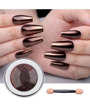 PrettyDiva Chrome Nail Powder Nail Art Coffee Effect Mirror Chrome Nail Powder Mirror Pigment for Nail Art Decoration