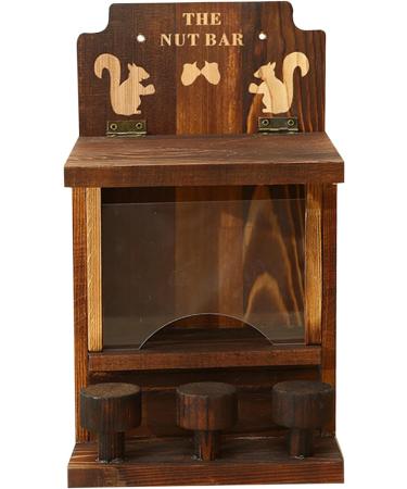 Squirrel Feeder 27.5cm/10.8inch Wood Squirrel Feeders for Outside Weatherproof Squirrel Bar with 3 Small Stool Wooden Chipmunk House Box for Corn Peanuts - Buy Online on GoSupps.com