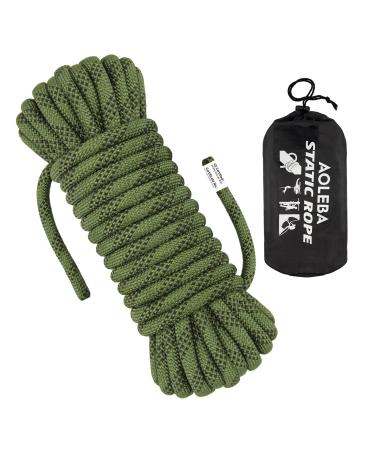 AOLEBA 10.5 mm Static Climbing Rope 10M(32ft) 20M(64ft) 30M(96ft) 50M(160ft) 70M(230ft) Outdoor Rock Climbing Rope, Escape Rope Ice Climbing Equipment Fire Rescue Parachute Rope Green 32ft