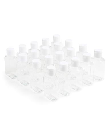 MHO Containers | Clear, Refillable Flip-Top Bottles | BPA/Paraben-Free, 2 fl oz (60 mL)  Set of 20 2 Ounce