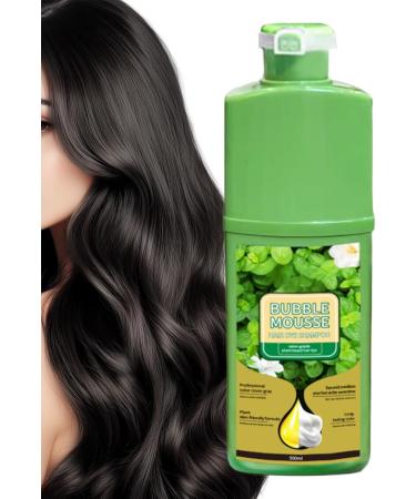 Foam hair dye Bubble Mousse shampoo natural hair mousse with plantbased dye formula unisex and sustainable 500 ml perfect for home travel hair treatment Brown Black - Buy Online on GoSupps.com
