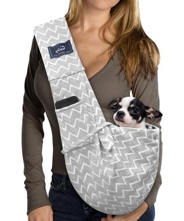Cuby Dog & Cat Sling Carrier - Soft Cotton Pet Bag for Travel | Gray Stripes | 10x10x5 cm - Buy Online on GoSupps.com