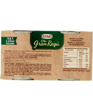  Italian Gourmet E.R. My Gran rag Star Neapolitan inspiration Lot de 6 sauce tomate avec fond rustique 2 x 100 g de sauce tomate + polpa italien gourmet 400 g - Buy Online on GoSupps.com