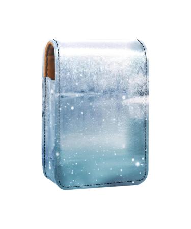 Travel Lipstick Organizer Case Lipstick Case Portable Makeup Bag With Mirror Beautiful White Snow Landscape R642h0owua