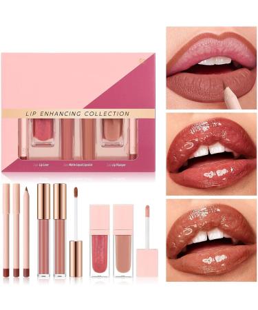 Set de Brillant L vres pour Femmes Set de Crayon et Rouge L vres Mat R sistant l'Eau - 6 Pi ces Hydratantes pour Usage Quotidien - Buy Online on GoSupps.com