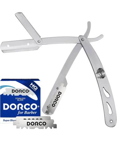 The Shave Factory Traditional Shaving Set with Metal Straight Razor & 100 DORCO Blades - Ideal for Barbers & Shaving Enthusiasts - Buy Online on GoSupps.com