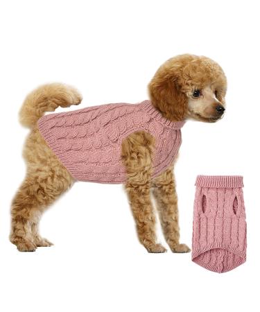 Dog sweater pet pullove winter warm dog cat sweater small dog turtleneck knitting sweater knitting sweater outer clothing for small medium -sized dogs and cats (pink m) m pink - Buy Online on GoSupps.com