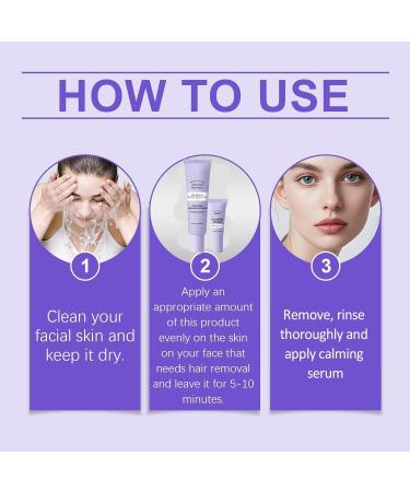 FLLUOUZH Facial Hair Removal Cream Painless Facial Hair Removal Cream for Face and Body Painless Formula Long Lasting Smooth Skin Instant 40 Ml + 5 Ml 2 Sets - Buy Online on GoSupps.com