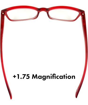 Buy Birdz Eyewear BPA Free Red Frame Readers - 1.75 Magnification Clear Lens | International Shipping - Buy Online on GoSupps.com