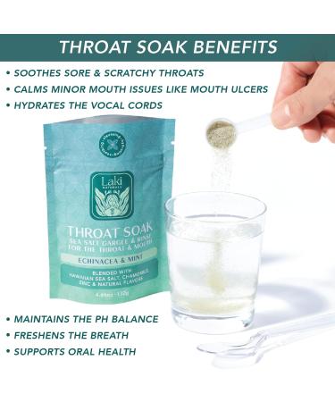 Laki Naturals Throat Soak Pouch of Echinacea & Mint with Scoop - Buy Online on GoSupps.com