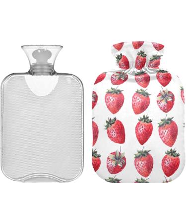 Naanle Strawberry Heat Bottle - 1L Transparent Hot Water Bottle for Pain Relief & Cold Therapy | Ideal for Bed Hand & Foot - Buy Online on GoSupps.com