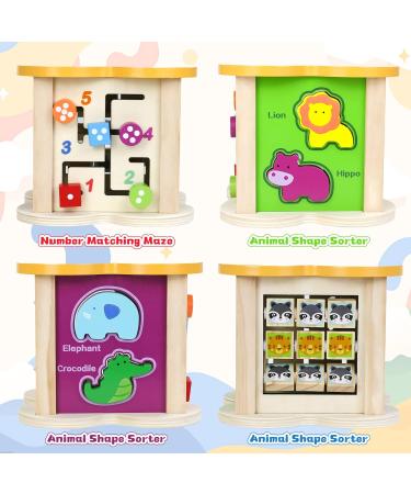 Jerryvon 6-in-1 Motoric Cube Wooden Toys for Toddlers - Educational Labyrinth Toy for Kids Age 1-2 Perfect for Boys & Girls - Buy Online on GoSupps.com