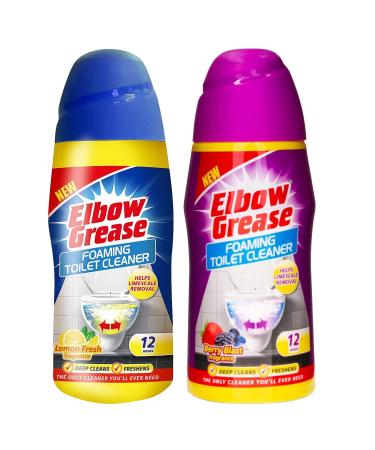 Set of Elbow Grease Foaming Toilet Cleaner Berry Blast + Lemon Fresh Fragrance Deep Cleaning Action Powder Cleaning Foam and Extra Freshness Toilet Cleaner (500g)