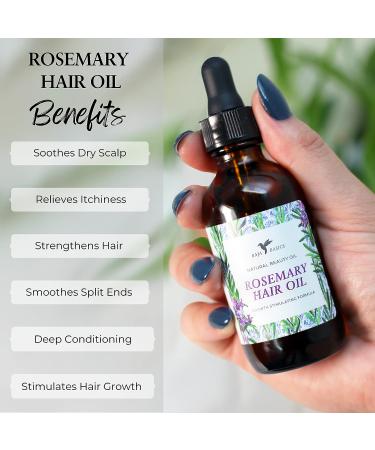 Baja Basics Organic Rosemary Hair Oil - 2 oz | Promotes Hair Growth, Moisturizes Scalp, Strengthens Hair | For Split Ends & Dry Scalp | Safe for all Hair Types - Buy Online on GoSupps.com