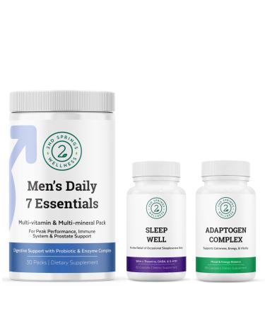 2nd Springs Men's Daily 7 Essentials Sleep Well & Adaptogen Complex Bundle
