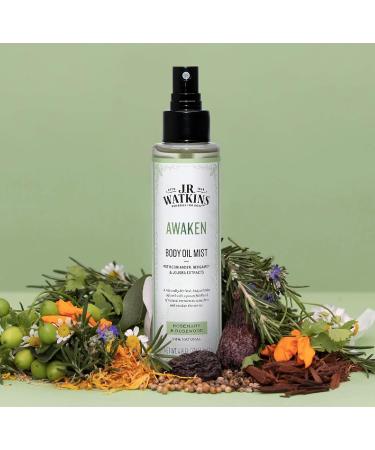 J.R. Watkins Awaken Body Oil Mist - Hydrating Essential with Rosemary & Rosewood | 4.8 oz - Revitalize Your Senses - Buy Online on GoSupps.com