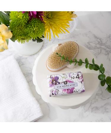 Via Mercato Italian Soap Bar (200 g) No. 4 - Violets, Magnolia & Amber Scented Bar Soap - Buy Online on GoSupps.com
