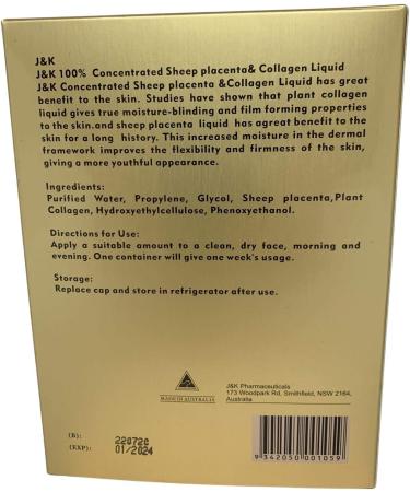 J&K 100% Sheep Placenta Extract & Collagen Anti-Aging Liquid | Australian Made - Rejuvenate Your Skin - Buy Online on GoSupps.com