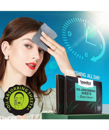 Natural Bamboo Charcoal Oil Blotting Sheets for Oily Skin - 1200 Sheets, Face Makeup Blotting Paper, 100 Count x 12 Packs - Buy Online on GoSupps.com