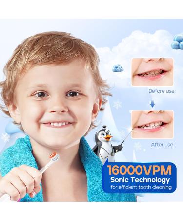 SEAGO Toddler Electric Toothbrush - Smart Timer Suction Base & 4 Brush Heads for Ages 0-3 | Baby Toothbrush Navy-C - Buy Online on GoSupps.com