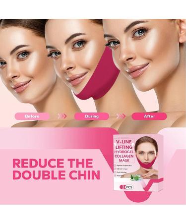V Line Lifting Mask - Hydrogel Collagen Chin Firming Mask with Aloe Vera & Seaweed | Anti-Wrinkle Face Masks (3 Pack - Buy Online on GoSupps.com