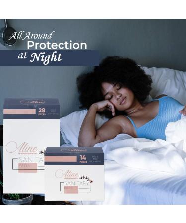 Aline Eco-Friendly Night Pads for Women - Super Absorbent & Hypoallergenic (28 Count) - Buy Online on GoSupps.com