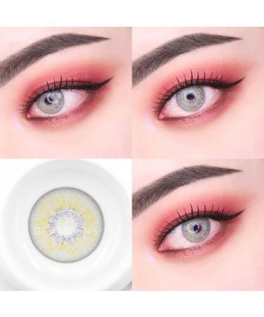 Buy Natural Gray Colored Contact Lenses - Monthly Soft Hydrogel 2-Pack with Case | No Prescription Needed - Buy Online on GoSupps.com