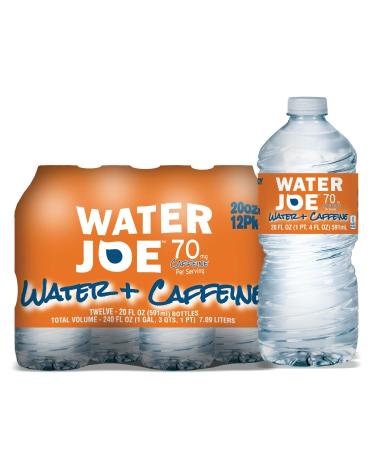 Water Joe Caffeinated Water (12 Pack), 20 Oz Bottles with 70mg of Caffeine | Sugar Free Substitute to Coffee, Soda, and Energy Drinks