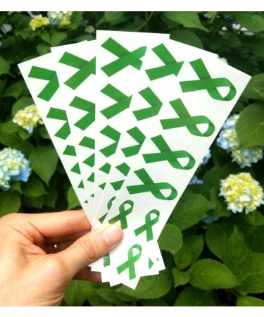 40 Green Ribbon Temporary Tattoos | Mental Health Awareness Support - Buy Online on GoSupps.com