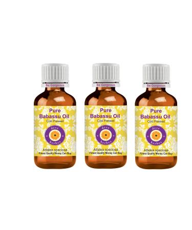 DEve Herbes Pure Babassu Oil (Attalea Speciosa) natural therapeutic quality cold -pressed (Pack of Three) 100ml X 3 (10 oz) 100 ml (3 -pack)