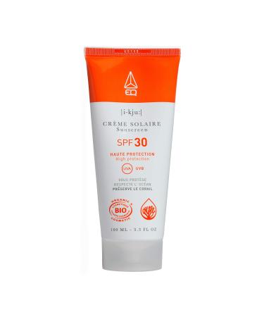 Eq | Organic Mineral Sunscreen SPF30 - Face Body - Water Resistant - Medium Solar - UVA UVB Protection - Bio Label COSMEBIO ECORCERT - 100 ml