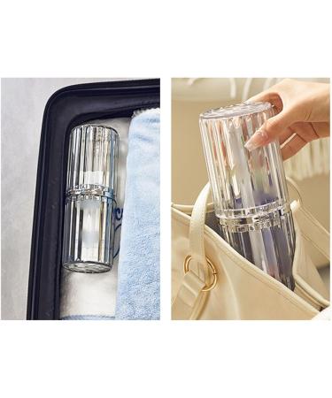 Travel Mouth Cup & Portable Storage Box for Toothbrush & Toothpaste - 7.6 x 21CM - Transparent Gray | International Shipping - Buy Online on GoSupps.com