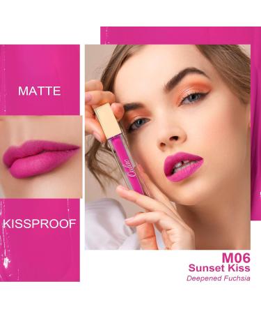 Oulac Sunset Kiss Liquid Matt Lipstick 4.5ml - Long-Lasting Vegan Gluten-Free Pink Lip Color with Precise Applicator - Buy Online on GoSupps.com