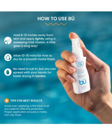 BU SPF 50 Sunscreen Spray for Face and Body 2-Pack with 3.3 oz Fragrance Free and 1 oz White Sage Clear Non Greasy Water Resistant - Buy Online on GoSupps.com