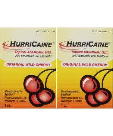 Beutlich LP Pharmaceuticals Hurricaine Topical Anesthetic Gel Wild Cherry 1 Ounce- Pack of 2 1 Ounce (Pack of 2)