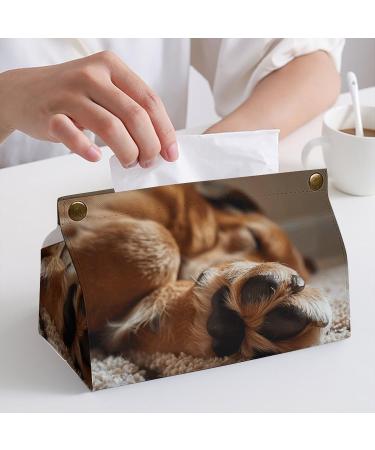 Tissue Box Cover Tissue Box Holder Brown Dog Hand Print Tissue Holder Travel Tissue Packs Facial Paper Holder Decorative Holder - Buy Online on GoSupps.com