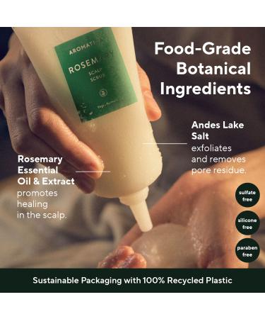 AROMATICA Rosemary Scalp Scrub 5.82oz - Sulfate-Free, Silicone-Free, Vegan - Exfoliating and Invigorating Salt Granules - 5.82 Ounce - Buy Online on GoSupps.com