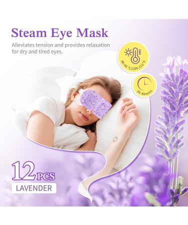 Steam Eye Mask 12 Packs Warming Eye Mask Self Heating Eye Mask Soothing Headache Relief Lavender Sleep Mask for Dry Eyes Fatigue Disposable Moist Hot Compress Eye Patch for Relaxation and Eye Strain - Buy Online on GoSupps.com