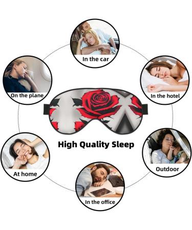 SSIMOO Red Rose Sleep Mask - Adjustable Breathable & Fashionable Eye Mask for Comfortable Sleep | International Shipping Available - Buy Online on GoSupps.com