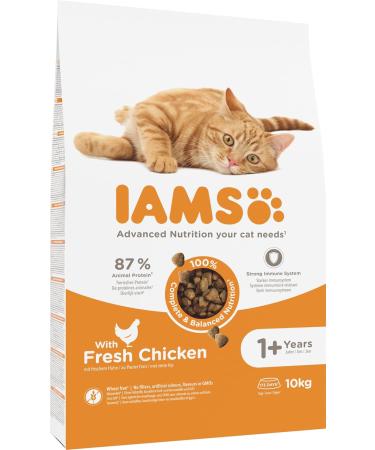 IAMS Dry Cat Food with Chicken for Cats Aged 1-6 Years | 10 kg - Premium Nutrition for Healthy Cats - Buy Online on GoSupps.com