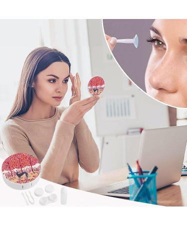 Autumn Greyhound Dog Pink Round Case For Contact Lens Kit Storage Box with Mirror Printed - Buy Online on GoSupps.com