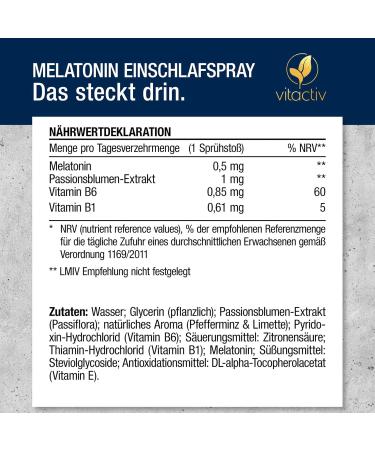 Vitaciv Melatonin Sleep Spray - Peppermint & Lime - High-Dose Sugar-Free Vegan Melatonin with Passion Flower Extract - 50ml (1 Pack) - 385 Days Stock - Buy Online on GoSupps.com