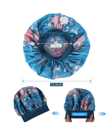 Satin Bonnet for Sleeping - 4 Pack Large Silk Bonnets for Black Women - Elastic Soft Band for Hair Care - Buy Online on GoSupps.com