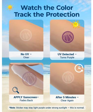 160 Pcs UV Stickers for Sunscreen Reapply Reminder Know When to re-Apply Sunscreen UV Detection Stickers Waterproof (Ball Style) - Buy Online on GoSupps.com